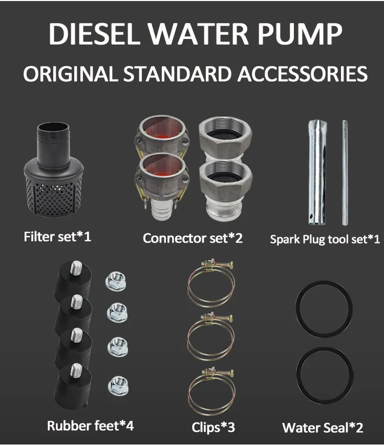 4 Inch 6 Inch 5HP Portable Diesel Engine Water Pump Set, 10 HP Farm Agricultural Irrigation Movable Water Pump