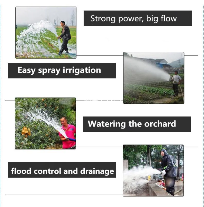 4 Inch 6 Inch 5HP Portable Diesel Engine Water Pump Set, 10 HP Farm Agricultural Irrigation Movable Water Pump