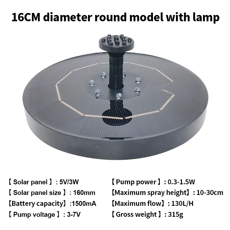 Outdoor Solar Fountain Pump Solar Powered Bird Bath Fountain Pump Floating Solar Fountain Panel Bird Bath Fountain Solar Water Fountain for Garden Fish Tank