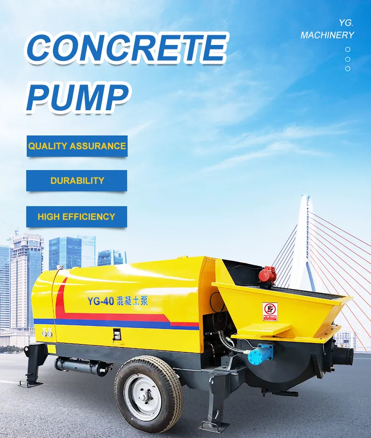 Small Mortar Spraying Machine Concrete Mixer Construction Machinery Electric Diesel Engine Mobile Portable Trailer Mounted Concrete Pump for Sale