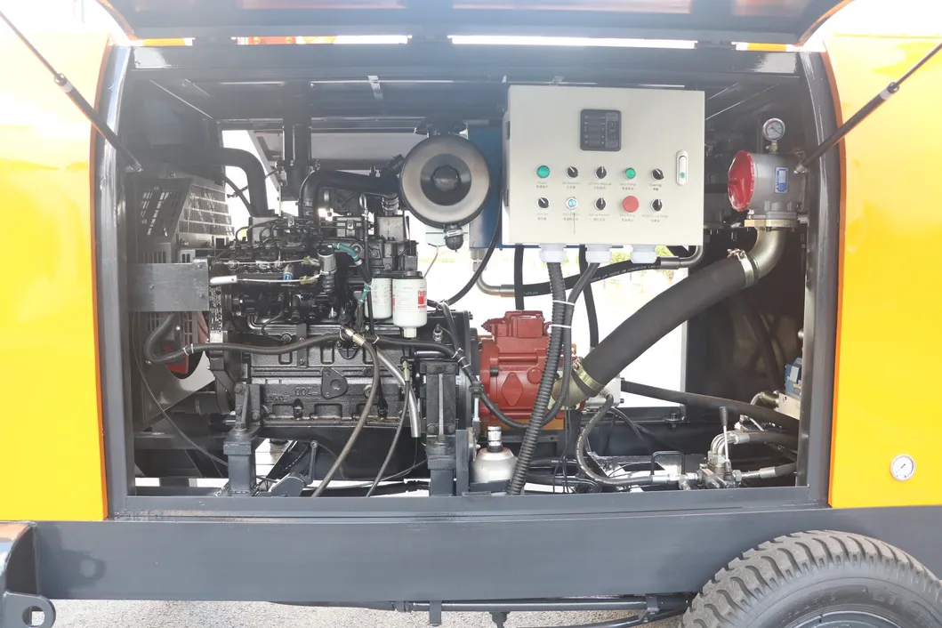 Trailer Mounted Mobile Concrete Pump for Conveying Concrete Function Mini Portable Concrete Pump for Community Construction