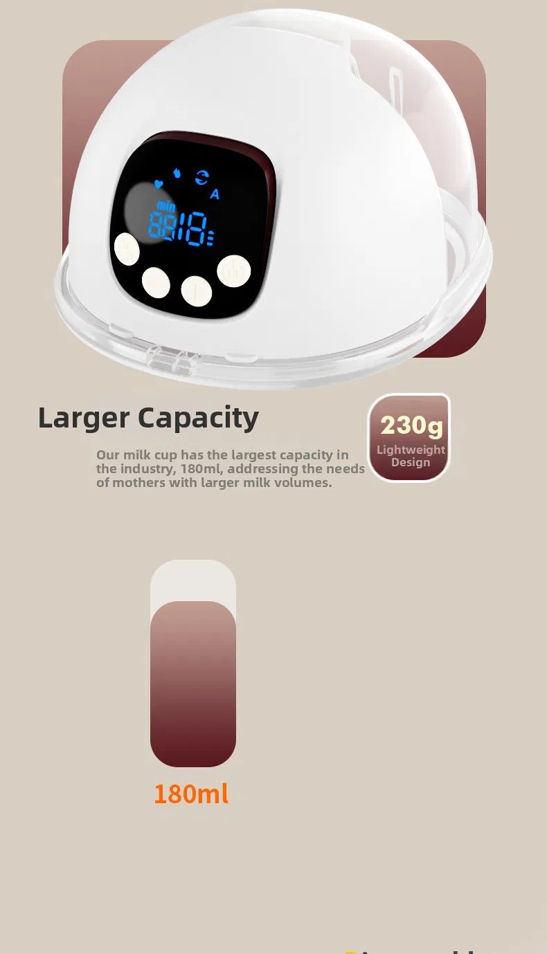 New Wearable Electric Breast Pump, Integrated Lactation Aid for Mothers Storage in PU Bag Package Portable Breastmilk Extrator