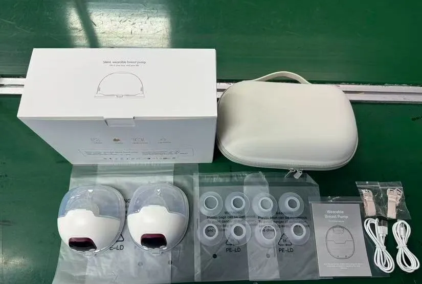 New Wearable Electric Breast Pump, Integrated Lactation Aid for Mothers Storage in PU Bag Package Portable Breastmilk Extrator
