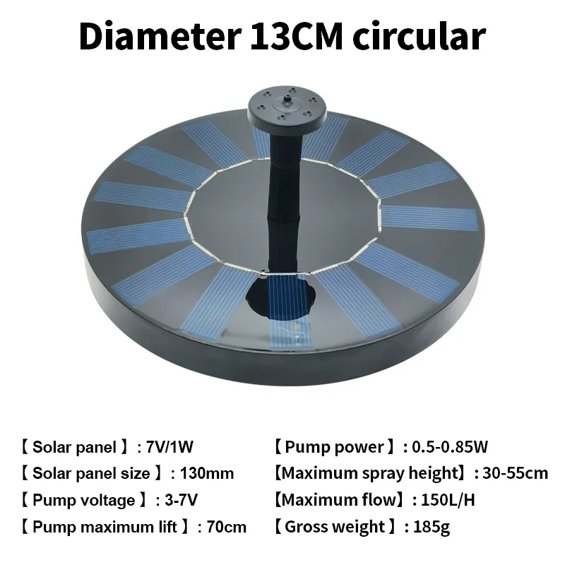 Outdoor Solar Fountain Pump Solar Powered Bird Bath Fountain Pump Floating Solar Fountain Panel Bird Bath Fountain Solar Water Fountain for Garden Fish Tank