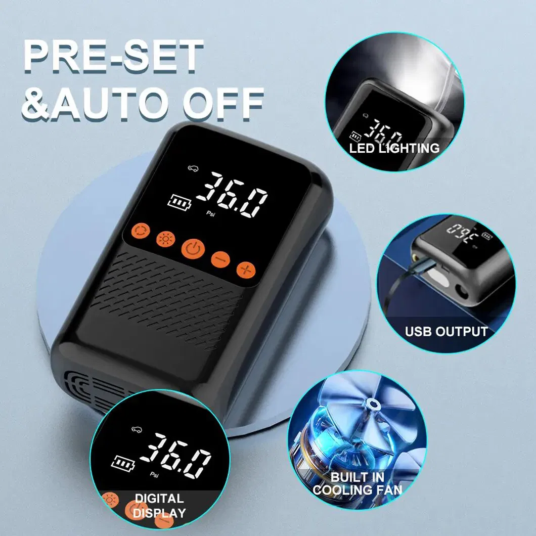 Rechargeable Portable 50W Tire Air Pump