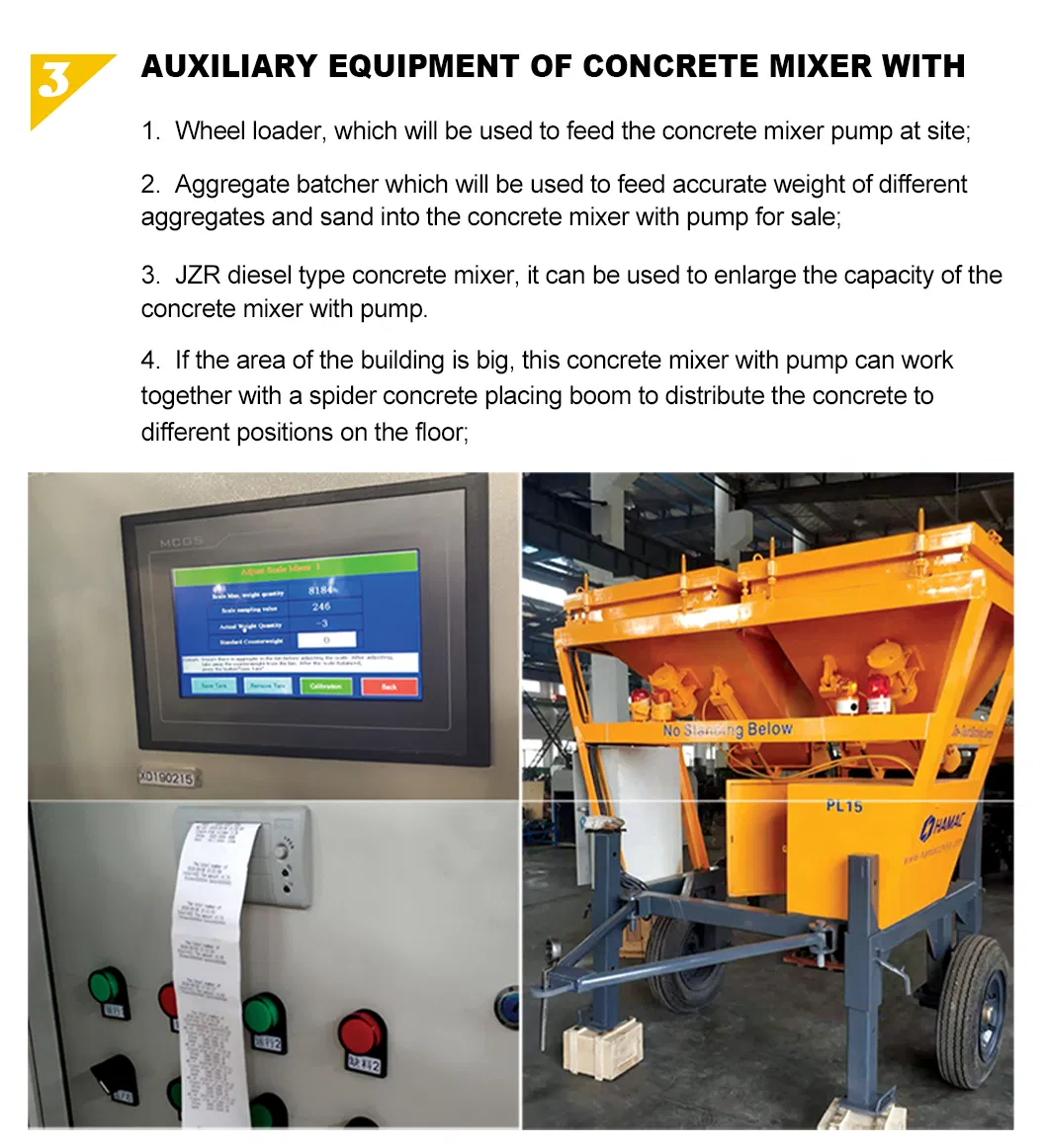 Hamac Hbt15 Portable Diesel Concrete Pump with Mixer for Sale