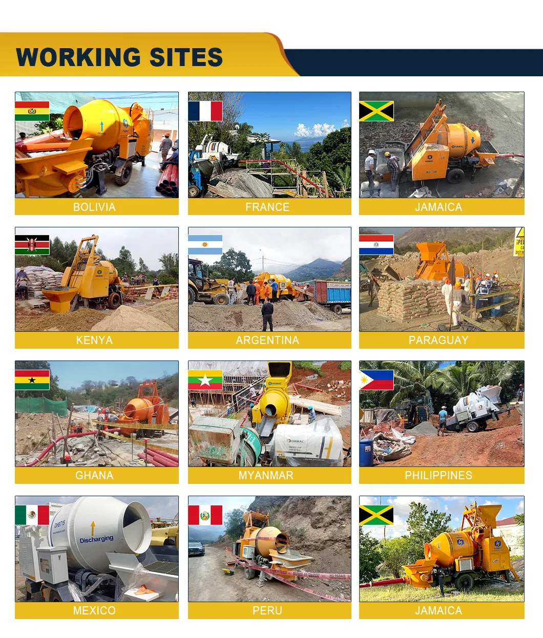 Hamac Hbt15 Electric Mobile Concrete Mixer with Pump in Ghana Price