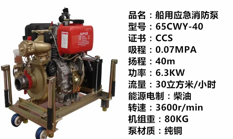 Cwy Marine Diesel Engine Drived Emergency Fire Pump
