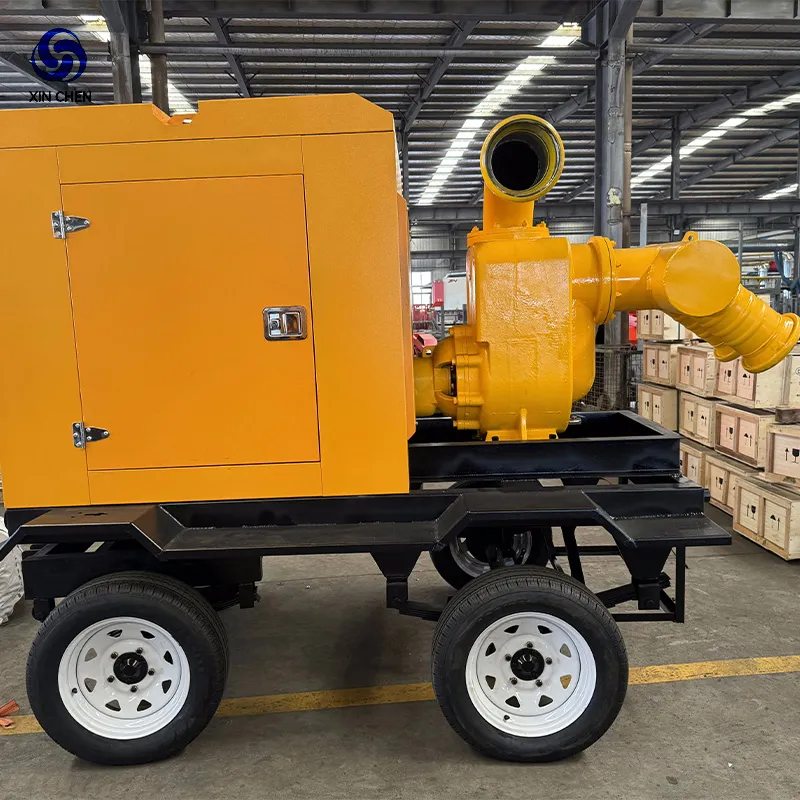 Factory Direct Sales 4 6 8 Inch Portable Mobile Farm Irrigation Diesel Engine Water Pump