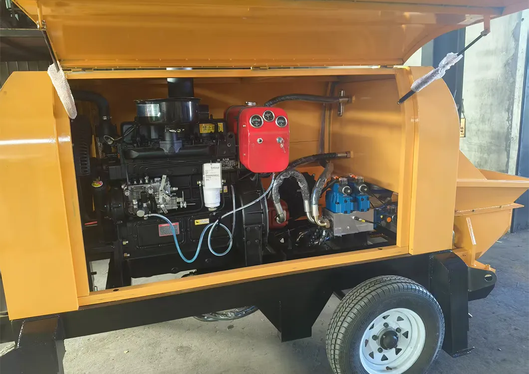 Portable Mobile Diesel Electric Trailer Mounted Mini Concrete Transfer Pump for Construction Projects