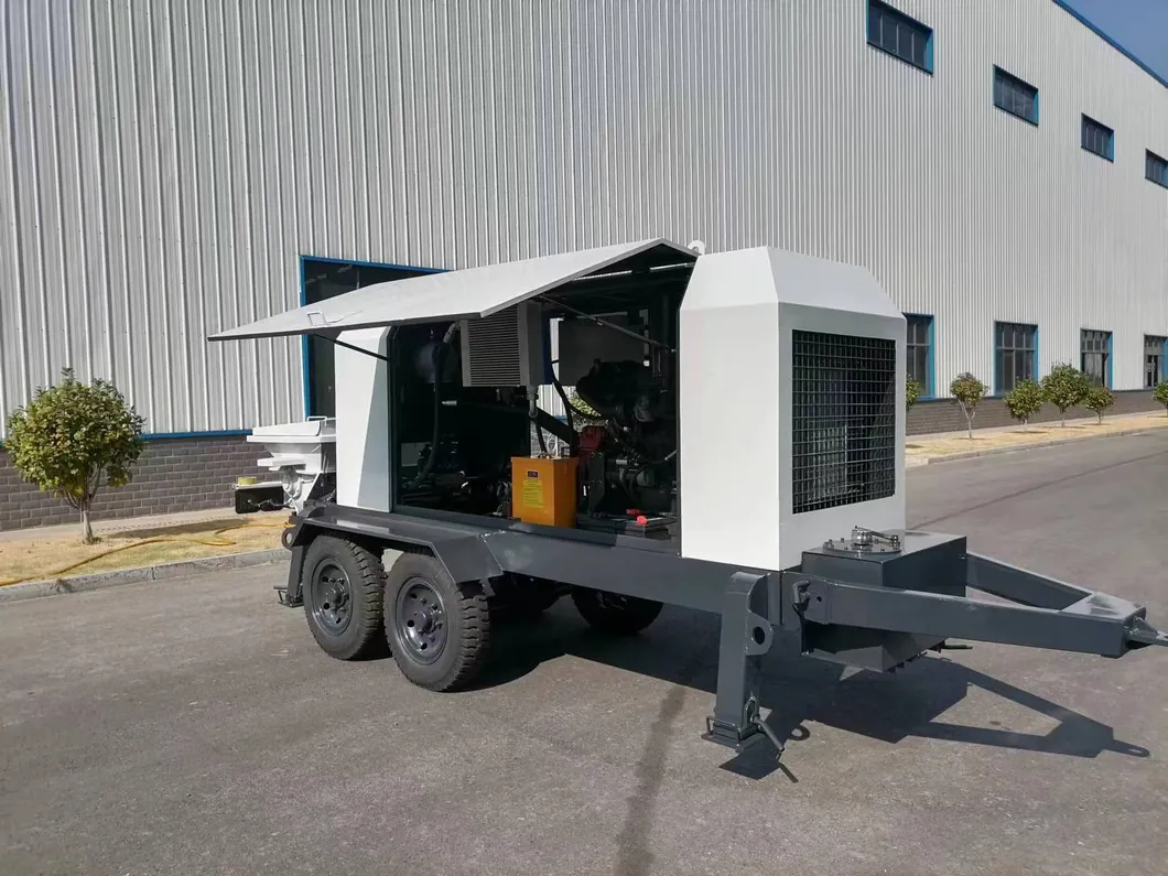 Trailer Mounted Mobile Concrete Pump for Conveying Concrete Function Mini Portable Concrete Pump for Community Construction