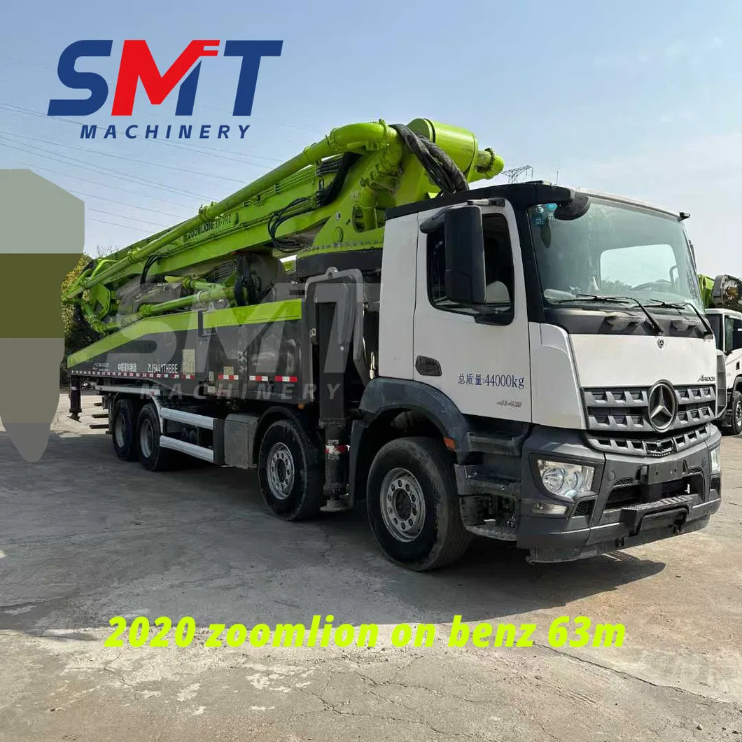 2020 Zoommlion 63m Used Concrete Pump Benz Chassis Truck Mobile Pipeline