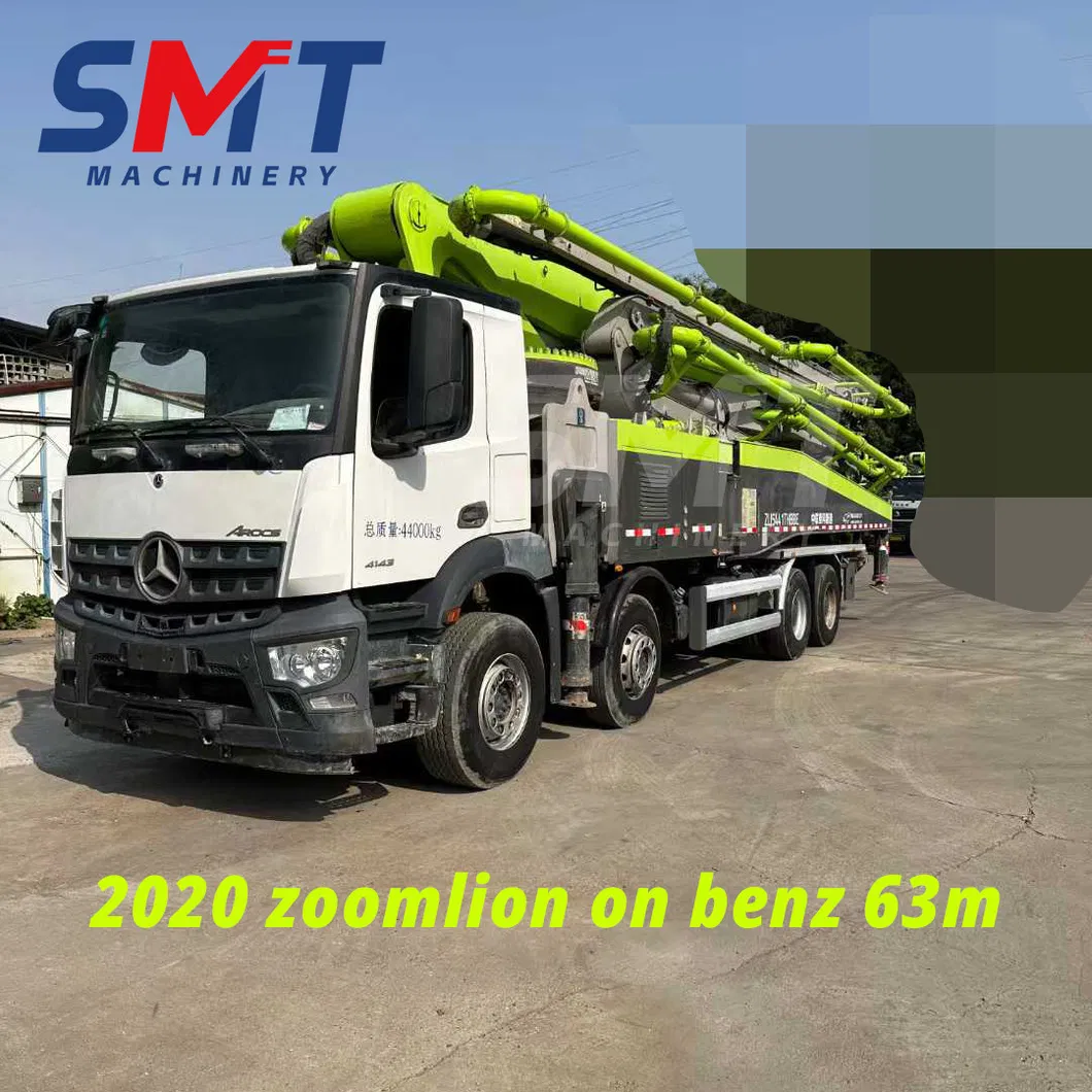 2020 Zoommlion 63m Used Concrete Pump Benz Chassis Truck Mobile Pipeline