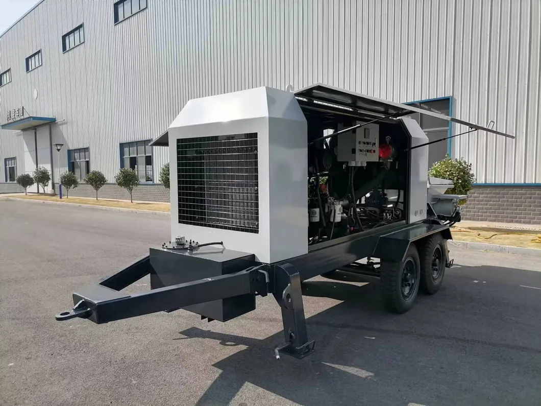 Trailer Mounted Mobile Concrete Pump for Conveying Concrete Function Mini Portable Concrete Pump for Community Construction
