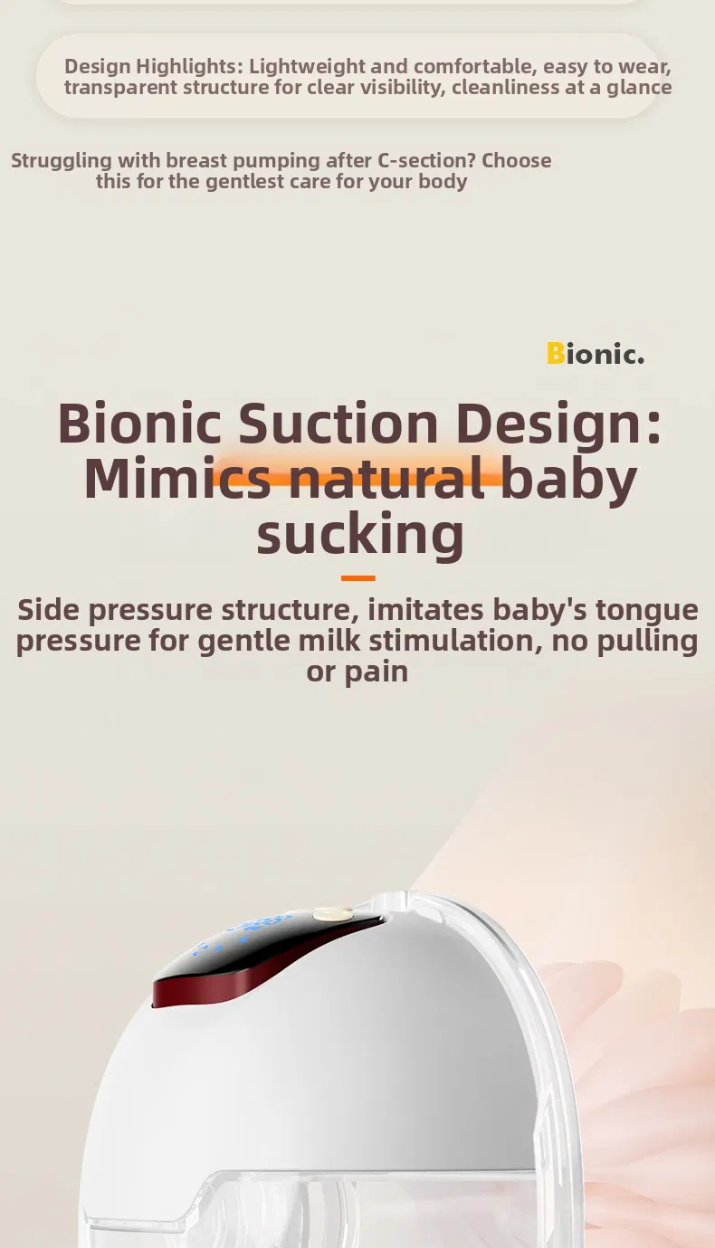 New Wearable Electric Breast Pump, Integrated Lactation Aid for Mothers Storage in PU Bag Package Portable Breastmilk Extrator