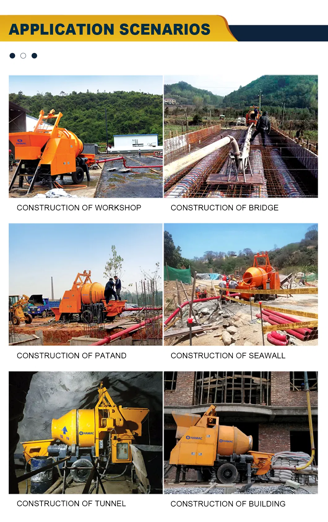 Hamac Hbt15 Portable Diesel Concrete Pump with Mixer for Sale