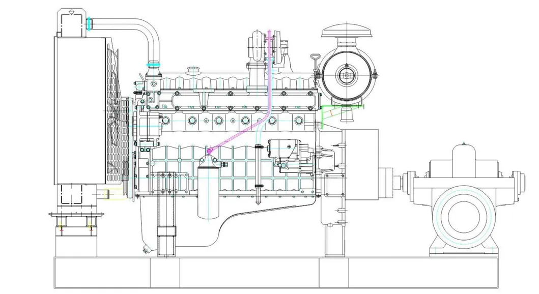 2000 Gpm Nfpa20 Standard Split Case Diesel Driven Fire Pump