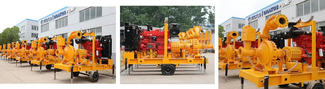 Movable Emergency Flood Control Diesel Engine Self-Priming Water Well Point Dewatering Pump