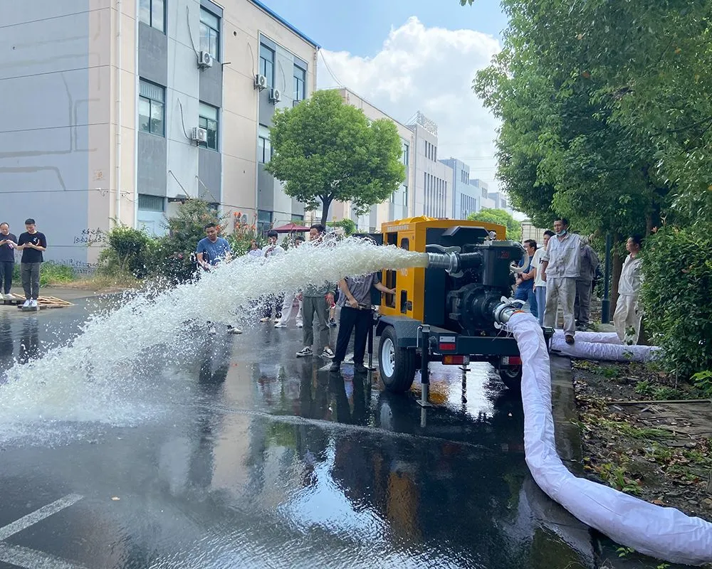 Portable Flood Prevention and Drainage Diesel Engine Self Suction Pump, Horizontal Large Displacement Drainage Pump