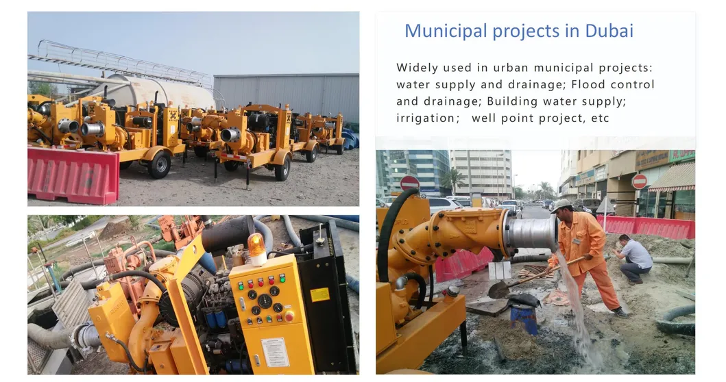 Movable Emergency Flood Control Diesel Engine Self-Priming Water Well Point Dewatering Pump