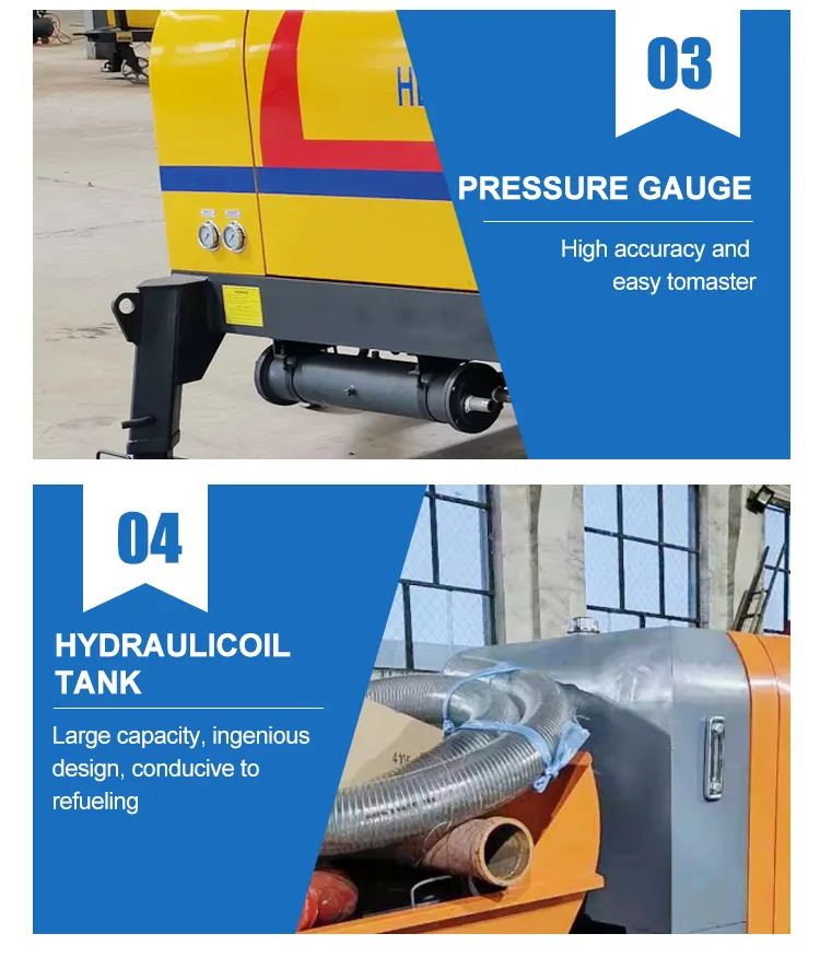 Small Mortar Spraying Machine Concrete Mixer Construction Machinery Electric Diesel Engine Mobile Portable Trailer Mounted Concrete Pump for Sale