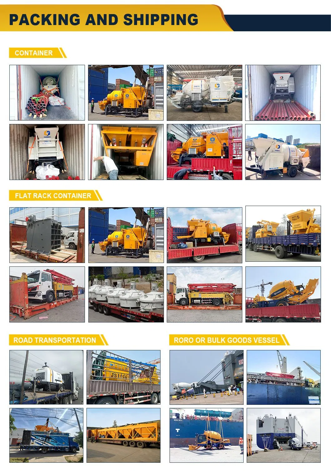 Hamac Hbt15 Portable Diesel Concrete Pump with Mixer for Sale