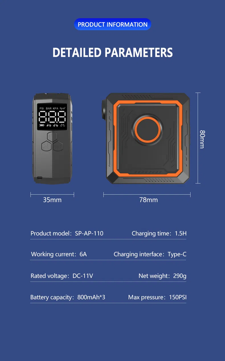 12V 150 Psi Car Air Pump Electrical Wireless Portable Digital Mini Air Compressor Emergency Use Tire Inflators