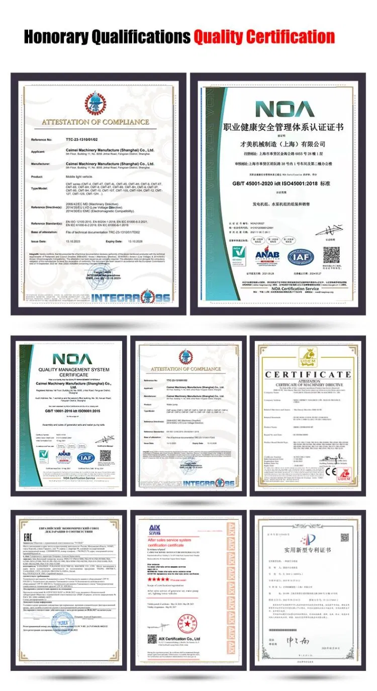 Flood Control Emergency Irrigation Trailer Fire Control Pump