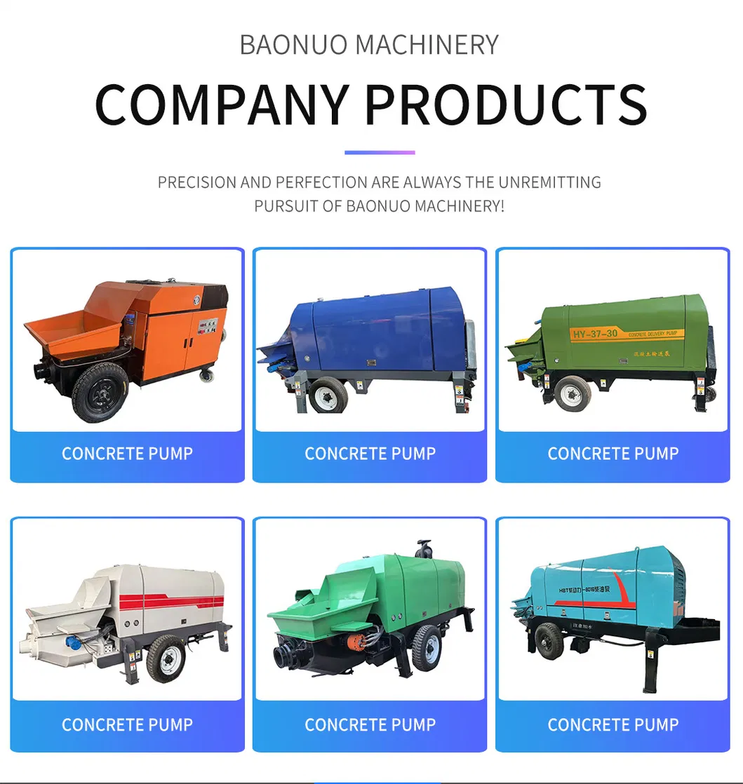 Wholesale Small Mini Portable Trailer-Mounted 45kw Concrete Pump for Large Construction Sites