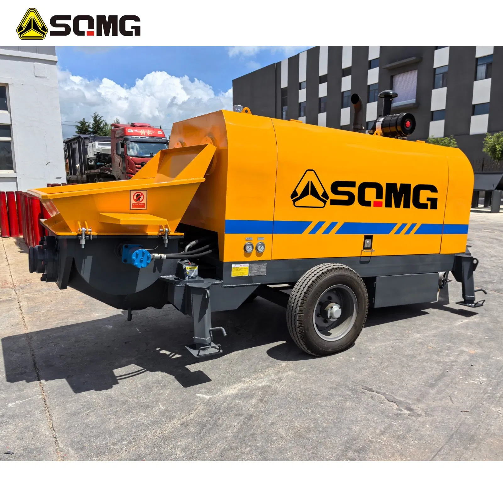 Portable Concrete Delivery Pump 180*1300mm Cylinder Mini CE Cement Pump for Residential Building