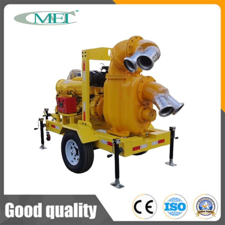 High Suction Flood Control Irrigation Diesel Engine Centrifugal Mobile Trailer Water Pump