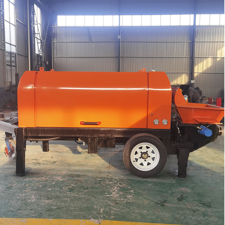 Concrete Mixer Construction Machinery Portable Mobile Diesel Electric Trailer Mounted Mini Conveying Pumping Mortar Spray Machine Cement Transfer Concrete Pump