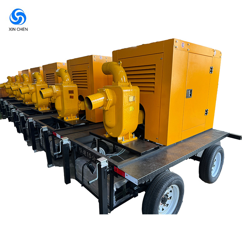 Factory Direct Sales 4 6 8 Inch Portable Mobile Farm Irrigation Diesel Engine Water Pump