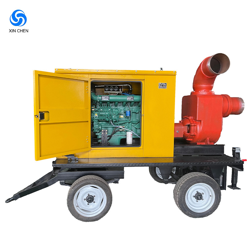 Factory Direct Sales 4 6 8 Inch Portable Mobile Farm Irrigation Diesel Engine Water Pump