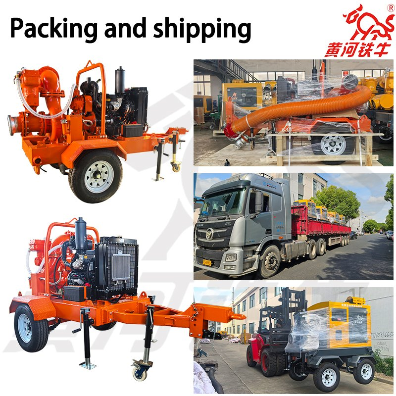 High Suction Flood Control Irrigation Mobile Trailer Diesel Engine Self-Priming Centrifugal Water Pump