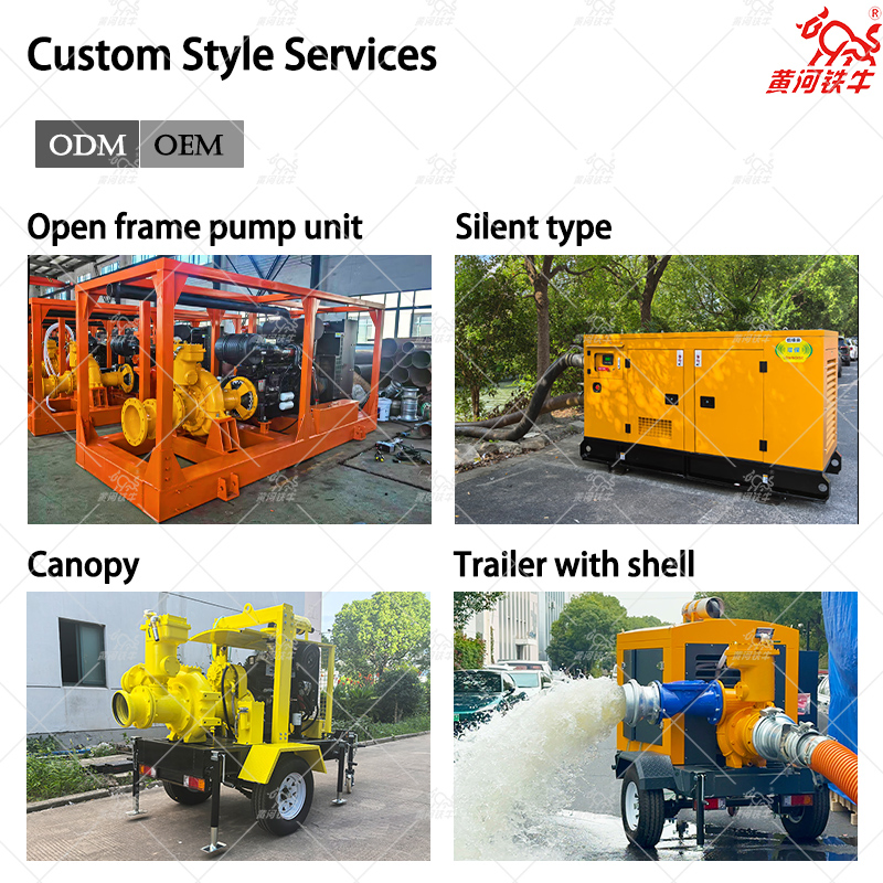 Fixed Emergency Flood Prevention Diesel Engine Self Suction Dewatering Pump