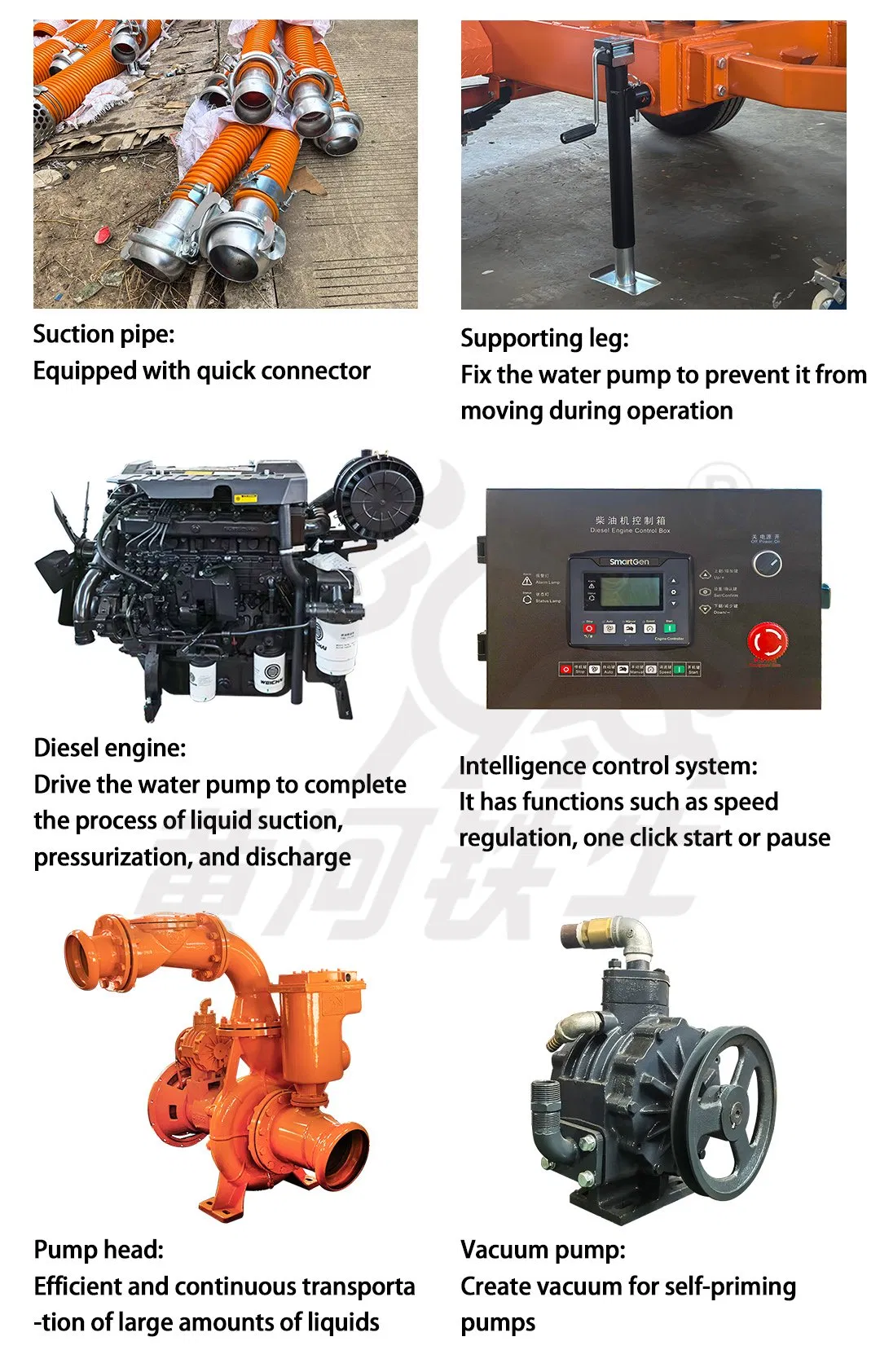 High Suction Flood Control Irrigation Mobile Trailer Diesel Engine Self-Priming Centrifugal Water Pump