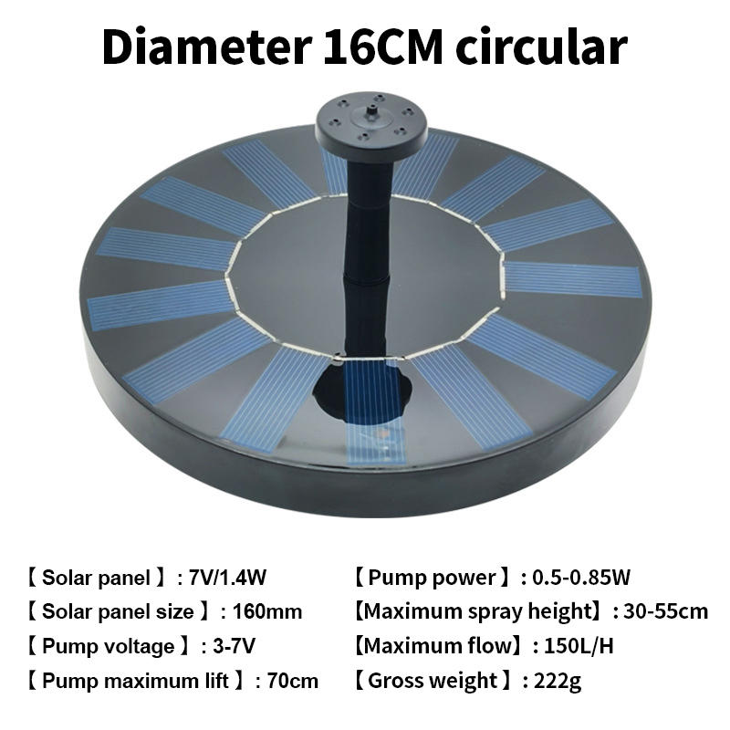 Outdoor Solar Fountain Pump Solar Powered Bird Bath Fountain Pump Floating Solar Fountain Panel Bird Bath Fountain Solar Water Fountain for Garden Fish Tank