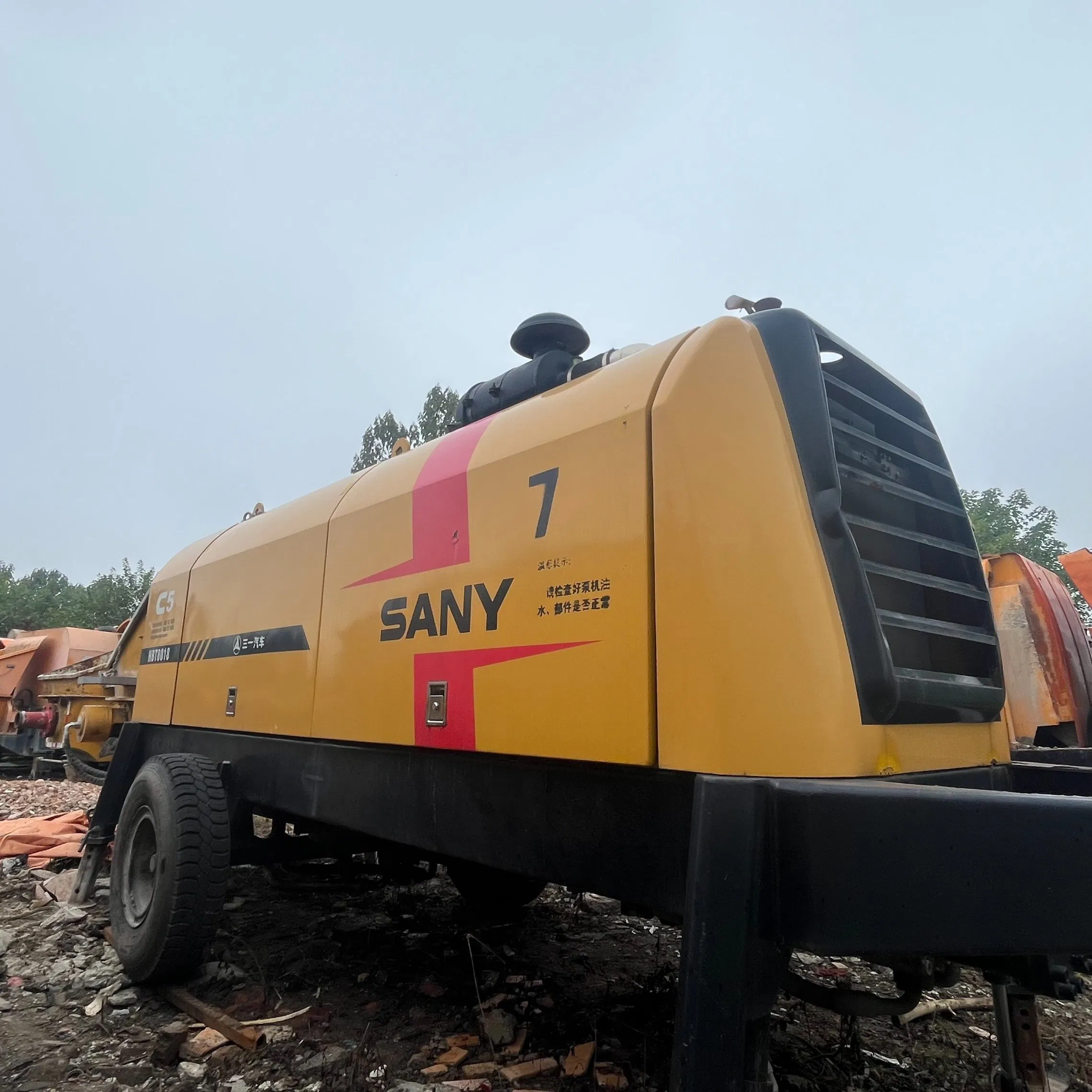 Used Sanny Diesel Trailer Conctrete Pump Hbt8018c-5 85m3/H Trailer Pump with Brand New Condition Small Concrete Pump Mini Concrete Pump Portable Concrete Pump
