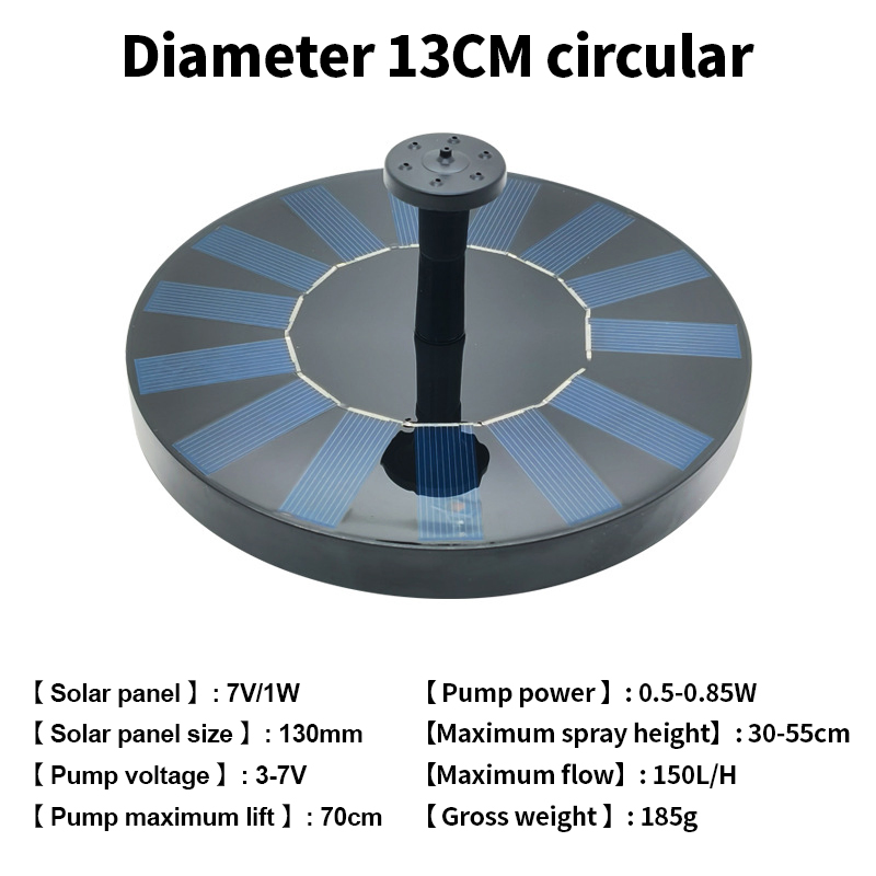 Outdoor Solar Fountain Pump Solar Powered Bird Bath Fountain Pump Floating Solar Fountain Panel Bird Bath Fountain Solar Water Fountain for Garden Fish Tank