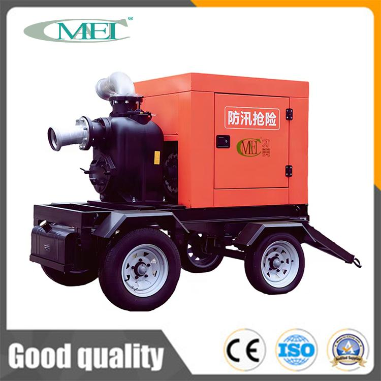 High Suction Flood Control Irrigation Diesel Engine Centrifugal Mobile Trailer Water Pump