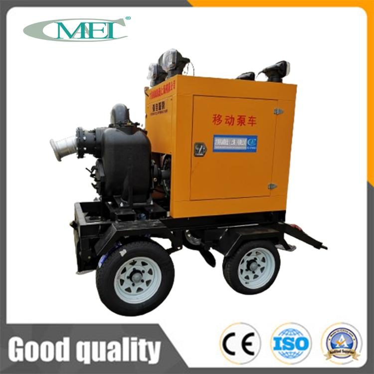 High Suction Flood Control Irrigation Diesel Engine Centrifugal Mobile Trailer Water Pump