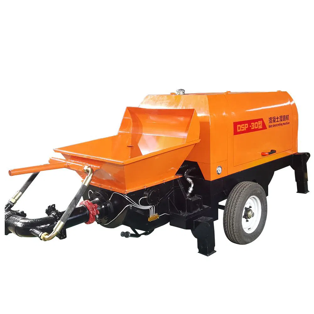 Concrete Mixer Construction Machinery Portable Mobile Diesel Electric Trailer Mounted Mini Conveying Pumping Mortar Spray Machine Cement Transfer Concrete Pump