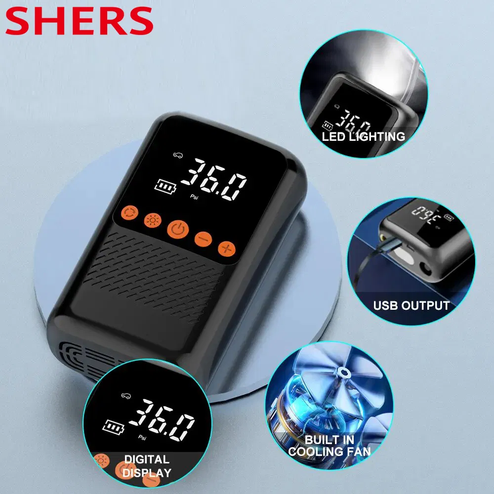 Rechargeable Portable 50W Tire Air Pump