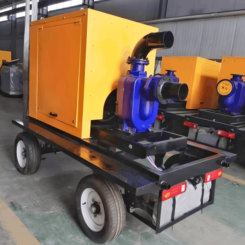 Heavy-Duty Mobile Diesel Trash Pump with 4 Durable Wheels