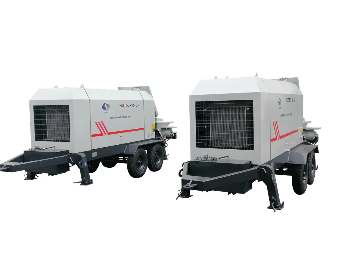 Trailer Mounted Mobile Concrete Pump for Conveying Concrete Function Mini Portable Concrete Pump for Community Construction