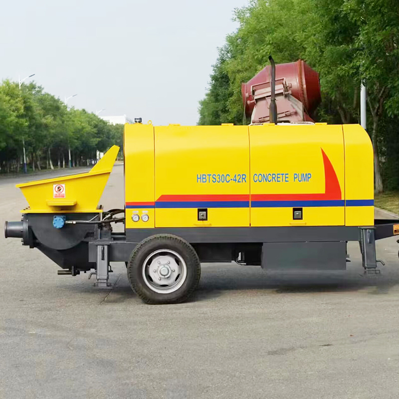 Small Mortar Spraying Machine Concrete Mixer Construction Machinery Electric Diesel Engine Mobile Portable Trailer Mounted Concrete Pump for Sale