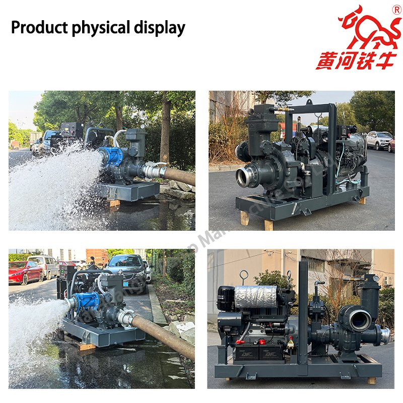 Fixed Emergency Flood Prevention Diesel Engine Self Suction Dewatering Pump