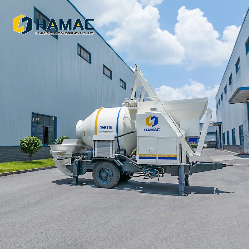 Hamac Hbt15 Portable Diesel Concrete Pump with Mixer for Sale