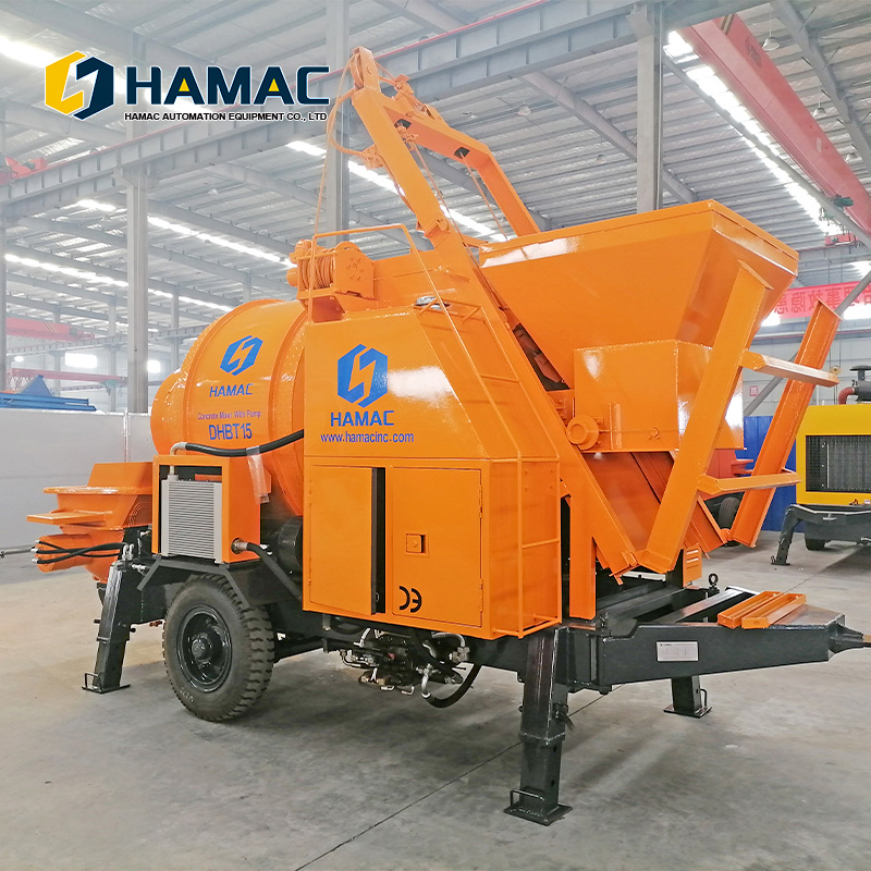 Hamac Hbt15 Electric Mobile Concrete Mixer with Pump in Ghana Price